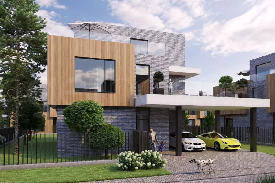 Hygge House. Купить дом площадью 299 м² на участке 5.4 соток в элитном коттеджном посёлке Hygge House на Новорижском шоссе в 7 км от МКАД.